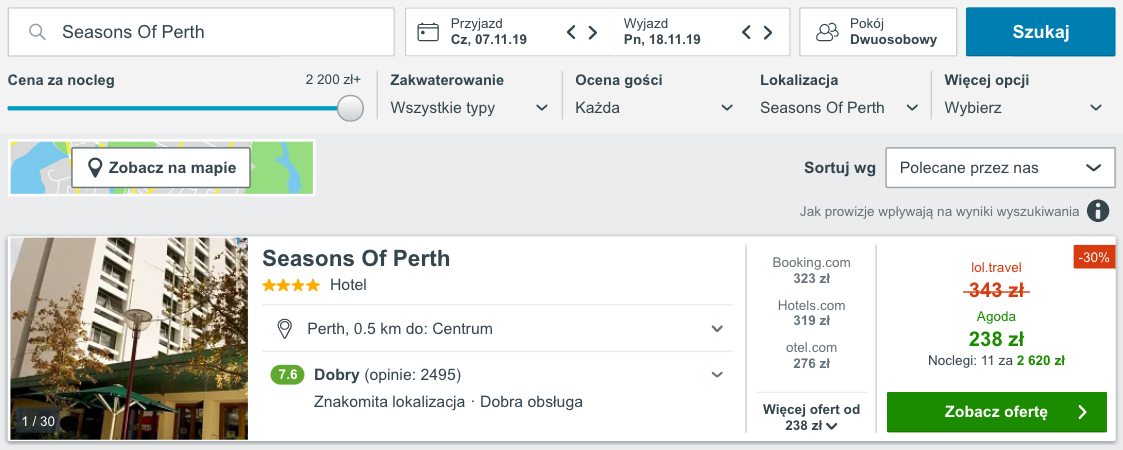 zarezerwuj hotel w perth