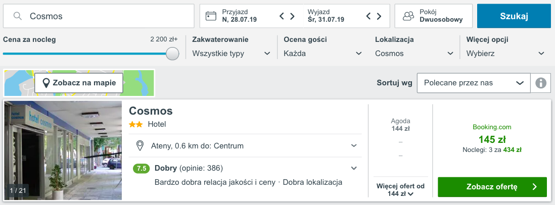 zarezerwuj hotel w atenach