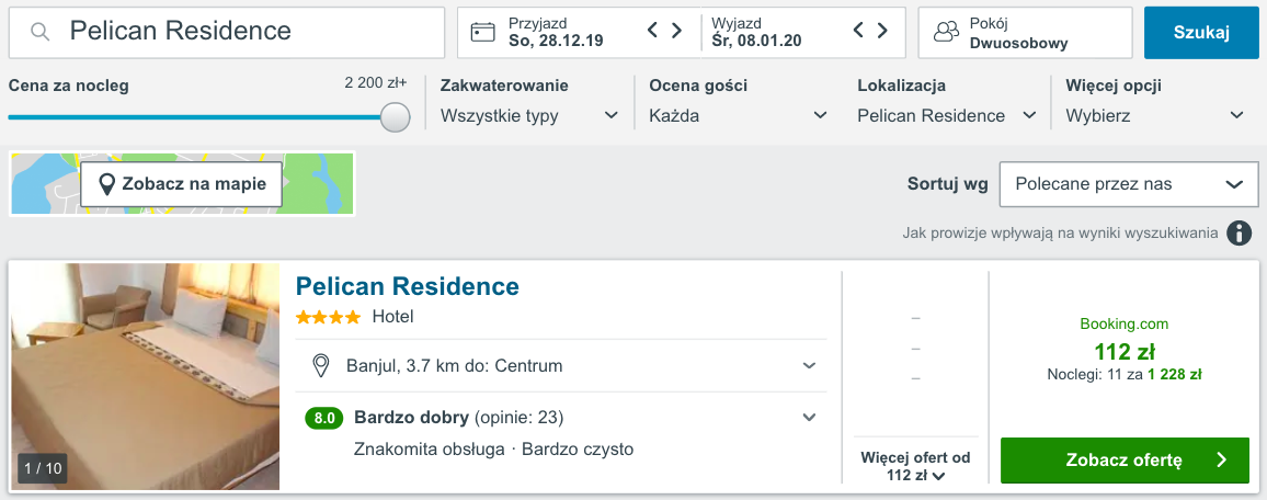 zarezerwuj hotel w gambii