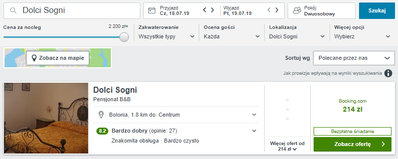 Rezerwacja noclegu
