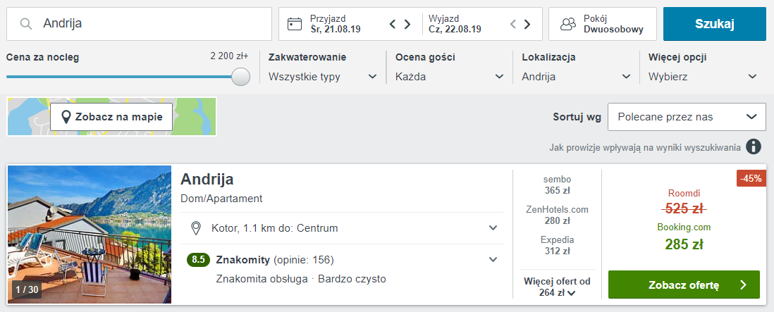 Czarnogóra noclegi