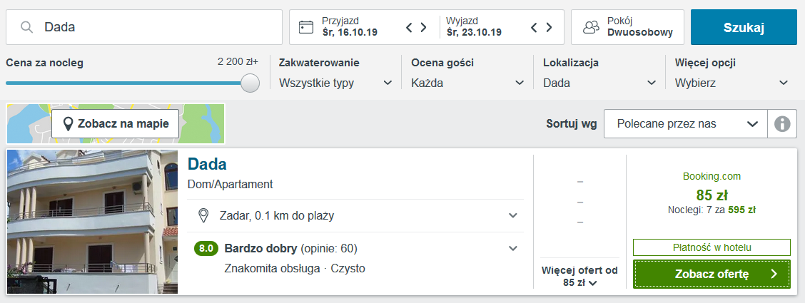 chorwacja nocleg