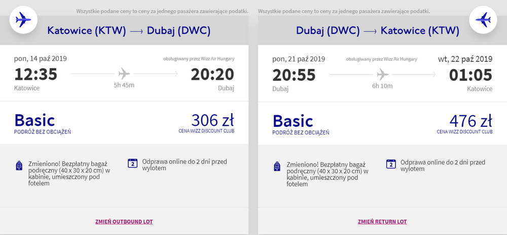 loty do dubaju