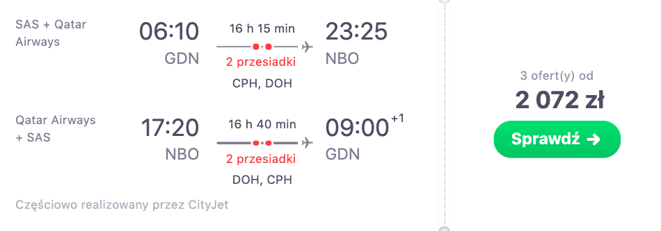 zarezerwuj loty do nairobi