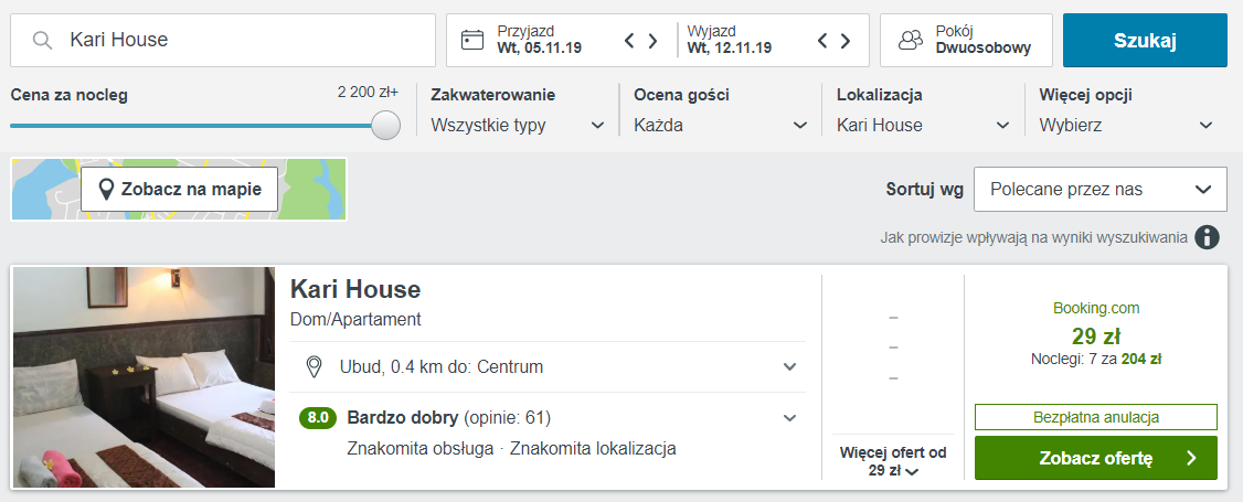 hotel bali za 204 pln