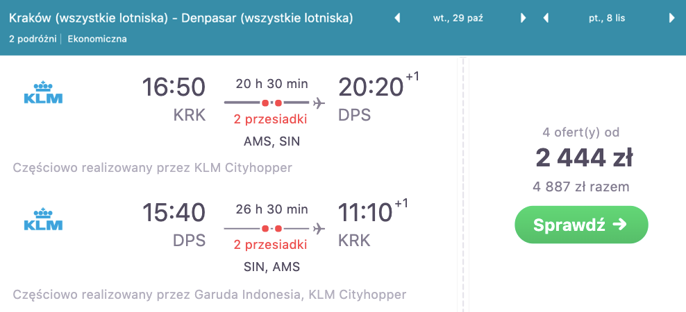 zarezerwuj loty na bali