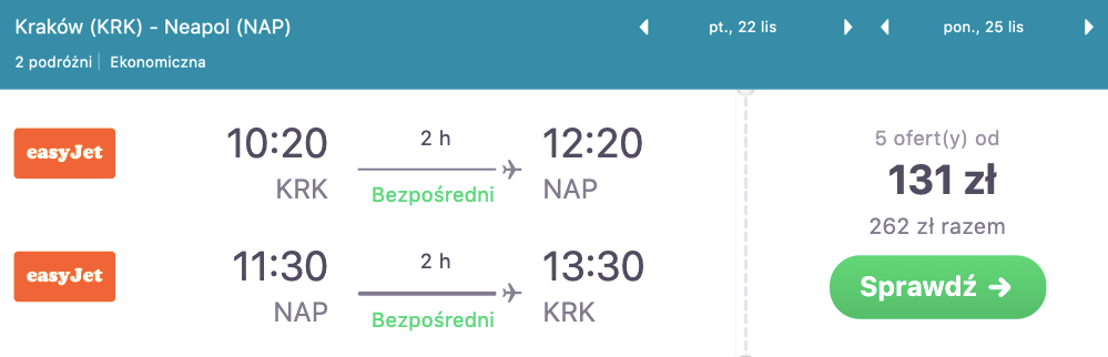 zarezerwuj loty do neapolu