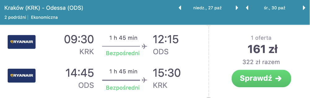 zarzerwuj loty do odessy