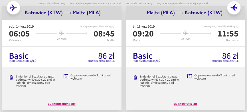 zarezerwuj loty na malte