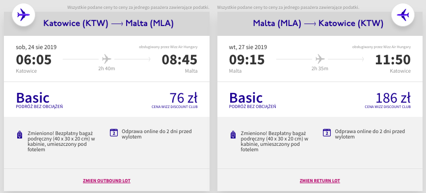 zarezerwuj loty na malte