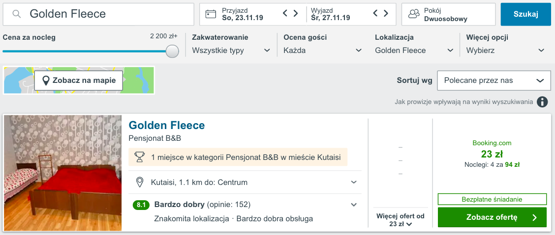 zarezerwuj hotelw kutaisi