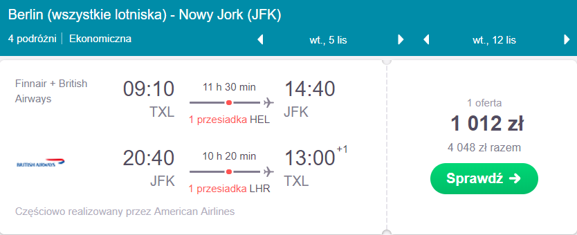 Nowy Jork loty