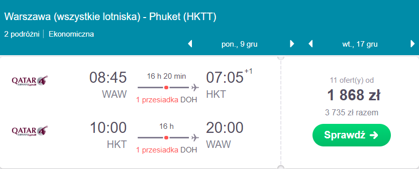 loty na Phuket