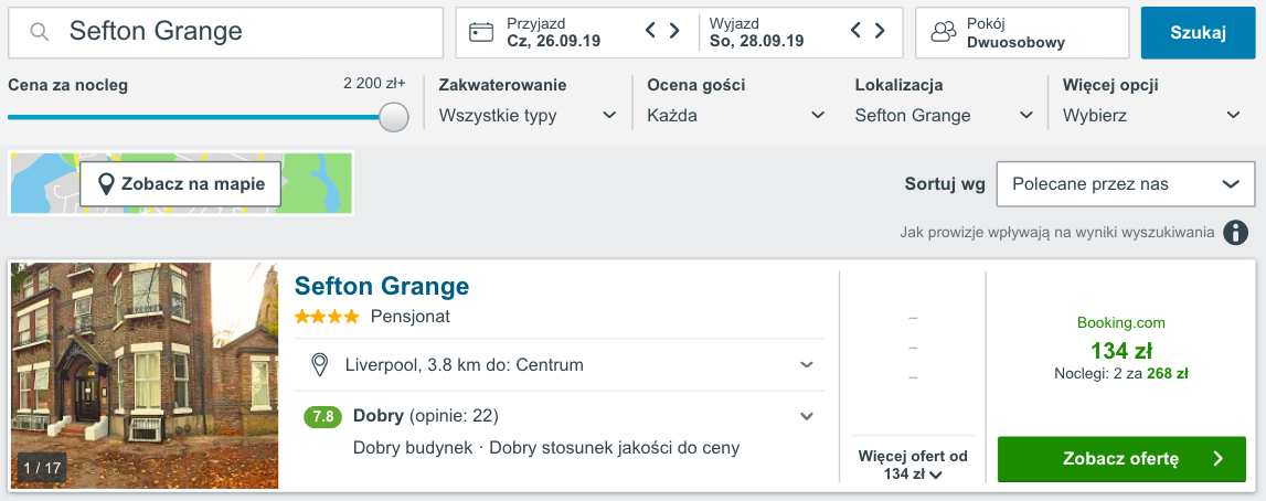 zarezerwuj hotel w liverpoolu