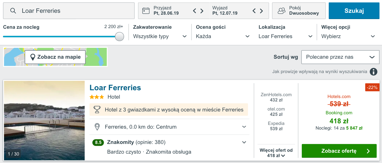 zarezerwuj hoel na minorce