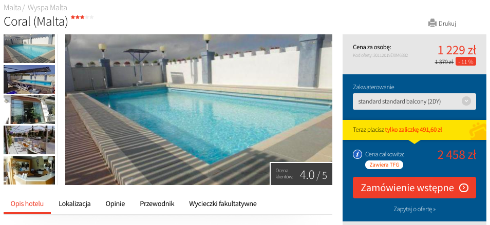 zarezerwuj hotel na malcie