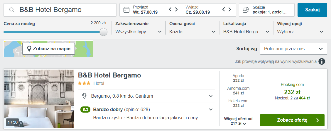 bergamo nocleg