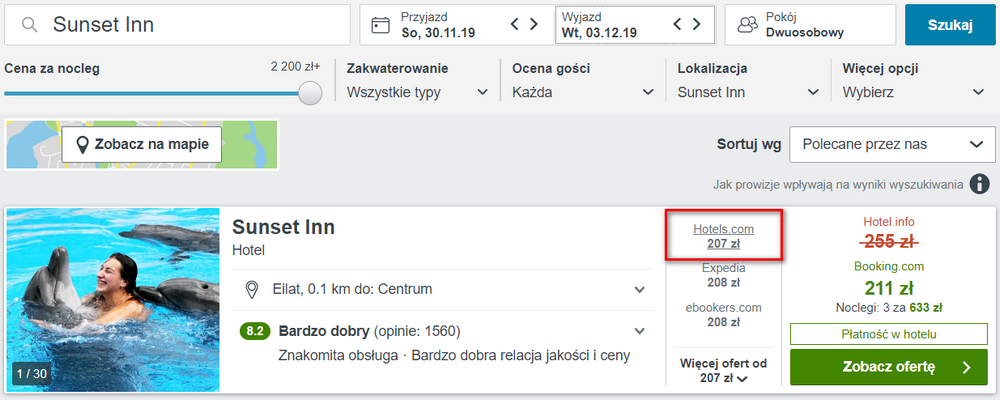 ejlat spanie