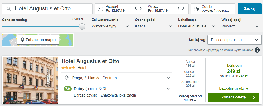 nocleg w pradze