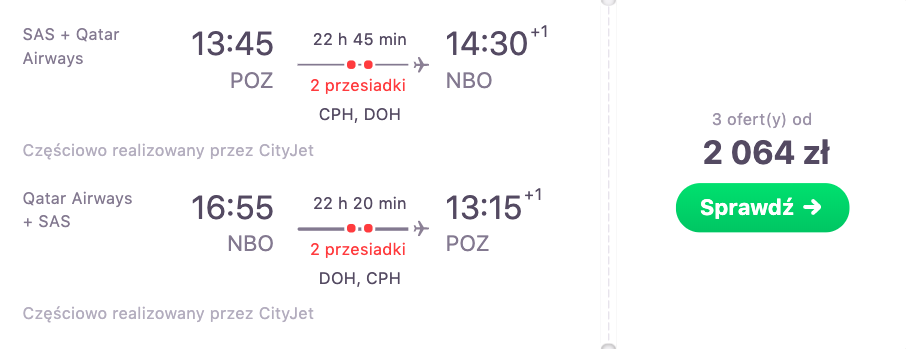 zarezerwuj loty do nairobi