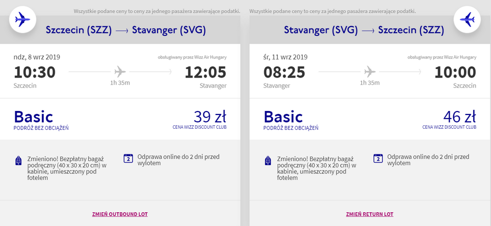 stavanger loty