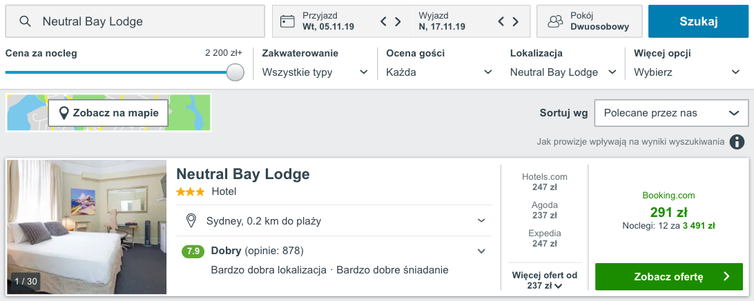 zarezerwuj hotel w syndey