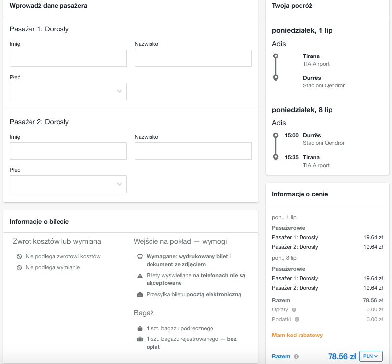 zarezerwuj transfery