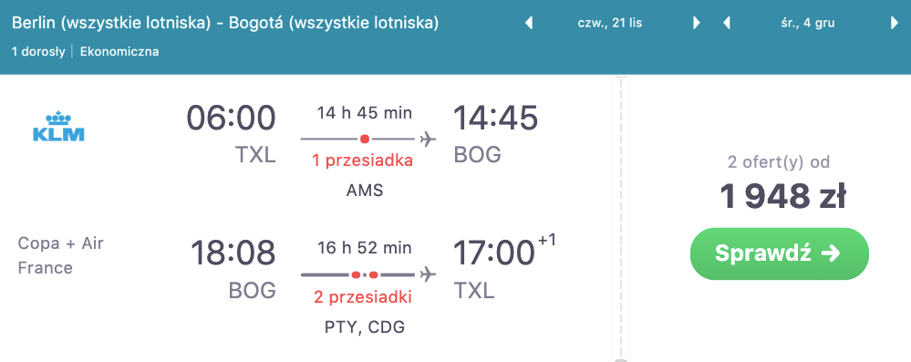 zarezerwuj loty do boogty