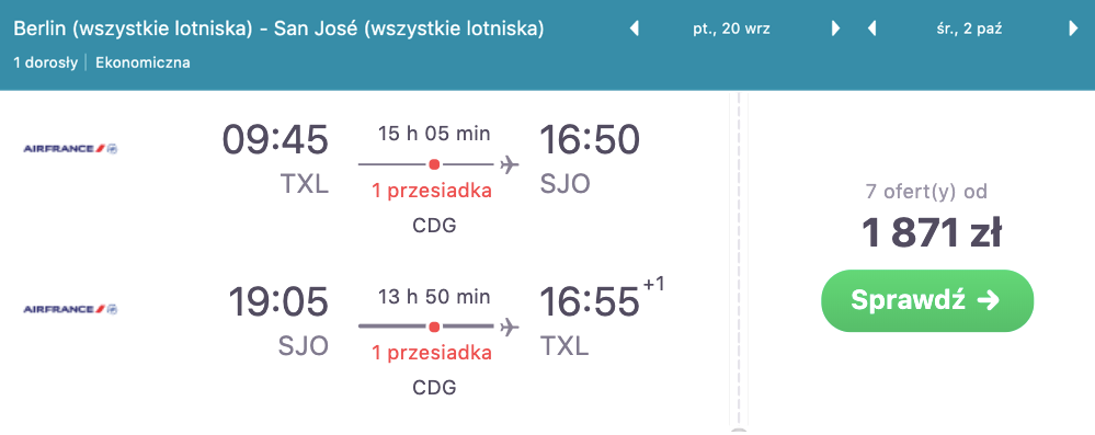 zarezerwuj loty na kostaryke