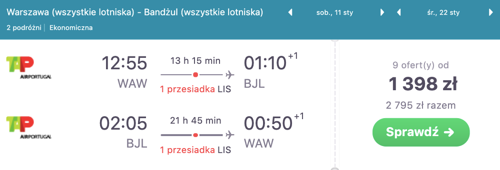 zarezerwuj loty do gambi