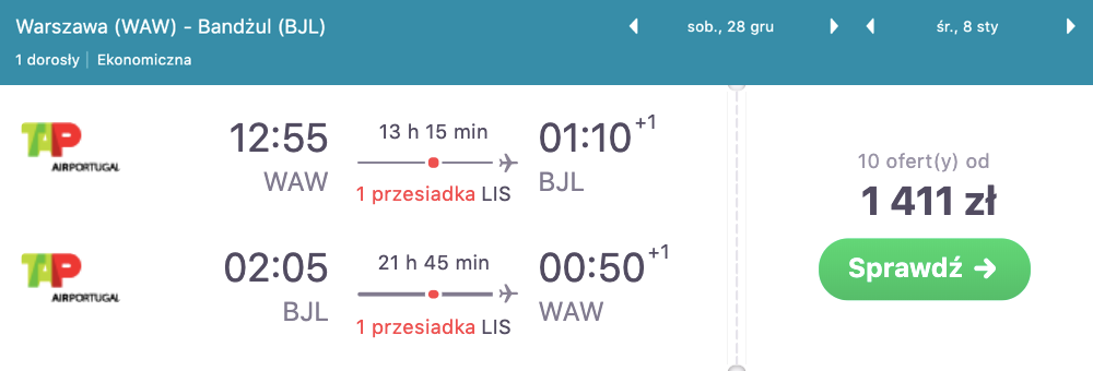 zarezerwuj loty do gambii