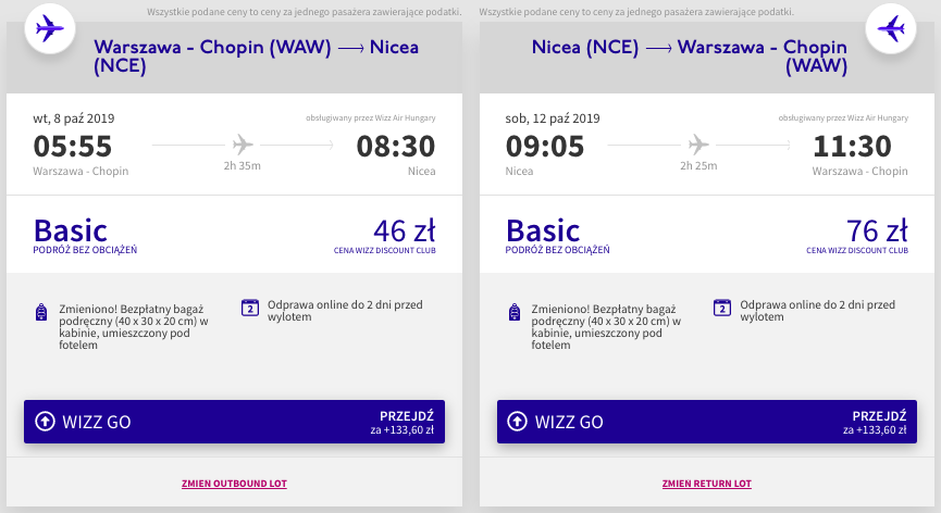 zarezerwuj loty do nicei