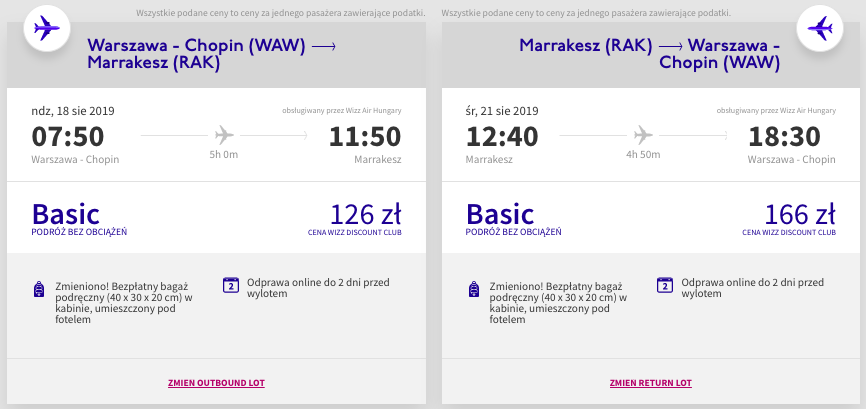 zarezerwuj loty do marrakeszu