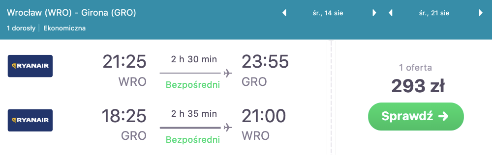 zarezerwuj loty do girony