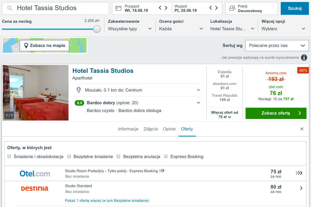 zarezerwuj hotel na zakintos