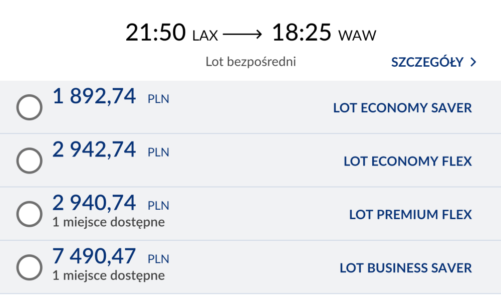 Bilet LOT