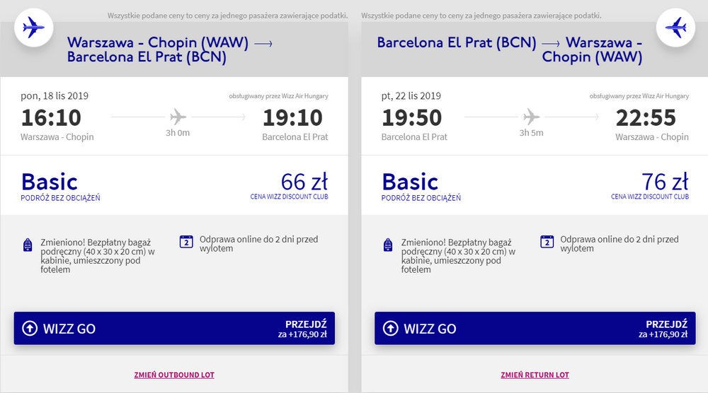 barcelona loty