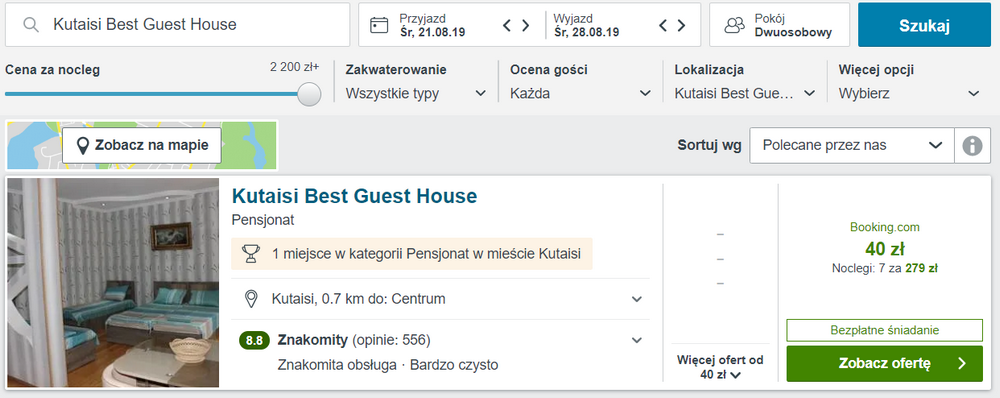 gruzja noclegi