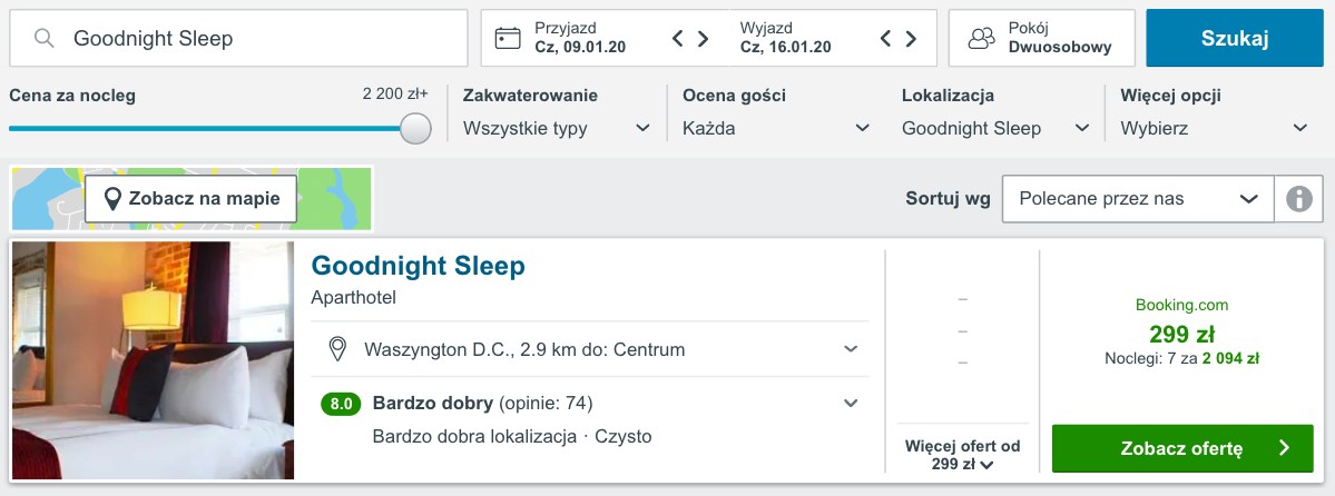zarezerwuj hotel w waszyngtonie