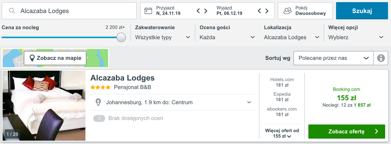 zarezerwuj hotel w rpa