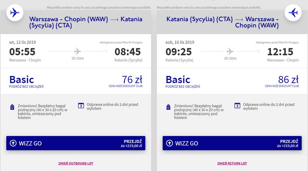 Sprawdź cenę lotów z warszawy do Katanii