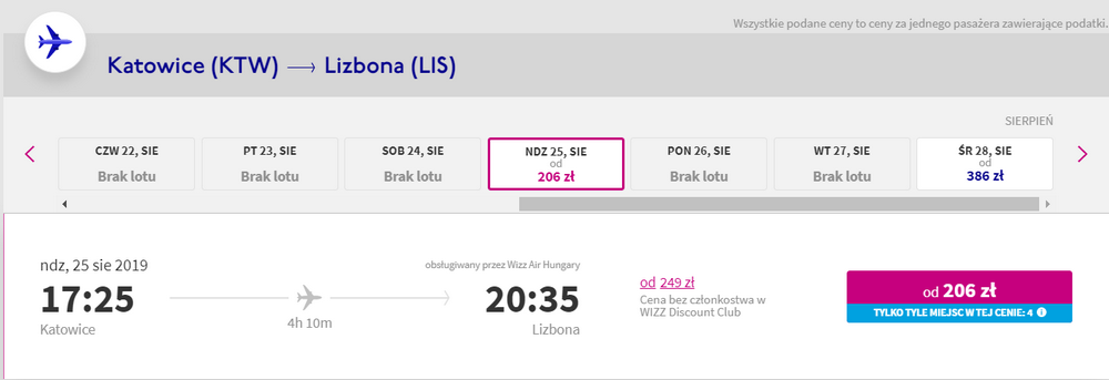 tanie loty do lizbony