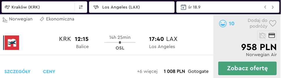 zarezerwuj loty do los angeles