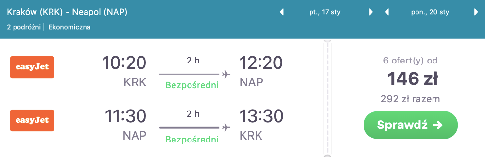 zarezerwuj loty do neapolu