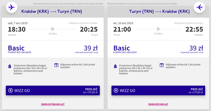 zarezerwuj loty do turynu