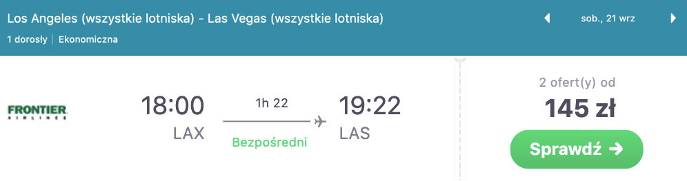 zarezerwuj loty do las vegas