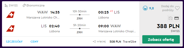 Lizbona loty