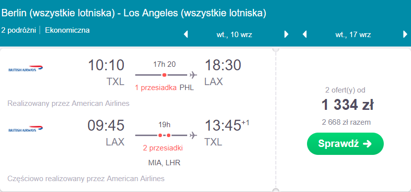 tanie loty do Los Angeles
