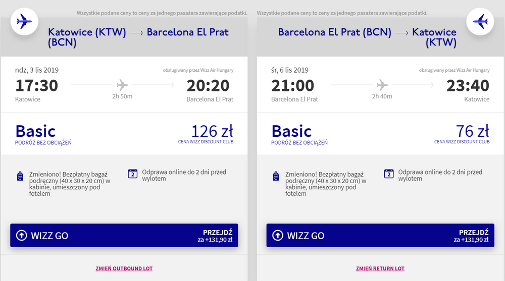 loty do barcelony