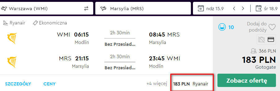 loty do Marsylii